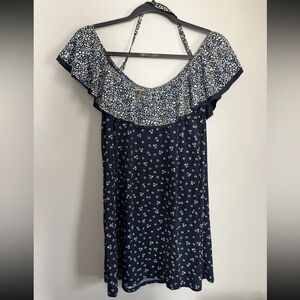 Women’s Blue Michael Kors Floral Dress Size M Knee Length Flowy
